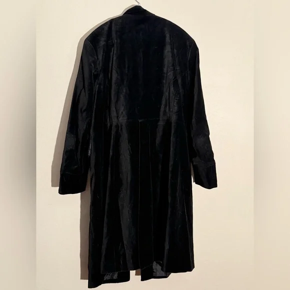 Newport News Black Velvet Trench Coat - Picture 2 of 6